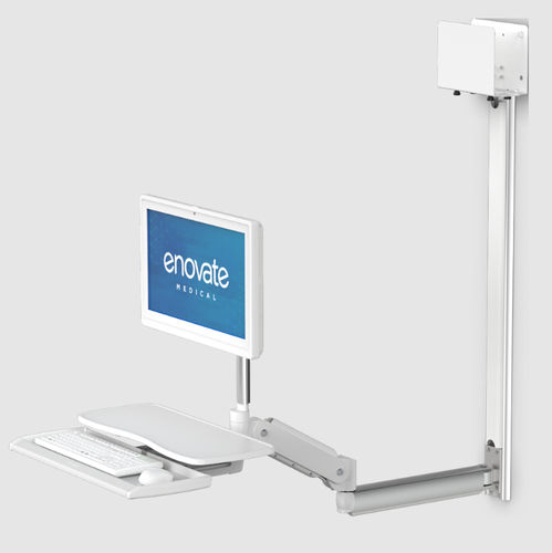 Medizinisch Computer-Arbeitsplatz - e997 - Enovate - wandmontiert / höhenverstellbar