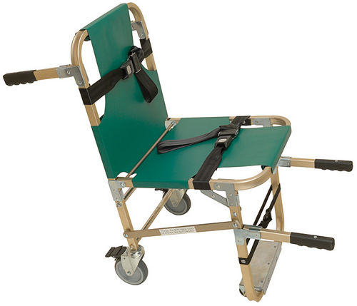 Patienten-Transportstuhl / für den Innenraum - JSA-800-W - Junkin Safety Appliance Company - für Außenbereich / mit Treppensteighilfe / auf Rollen