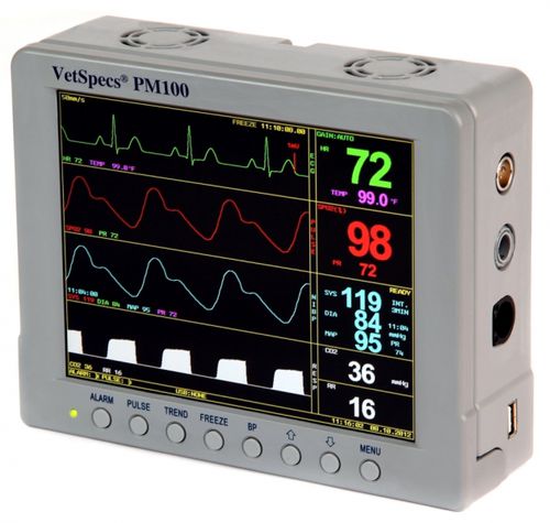 Tragbarer Vitalzeichenmonitor - VetSpecs® PM100 - VetSpecs - EKG / SpO2 / NIBP