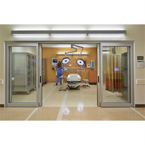 Brandschutztür - Profiler® - Horton Doors - für Krankenhaus / Schiebe / Glas
