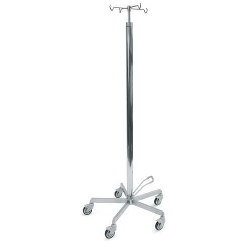 Infusionsständer auf Rollen - ABO52 - Mis Medical - 4 Haken / Edelstahl / hydraulisch