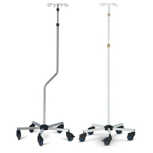Infusionsstativ auf Rollen - AI2110 - Lojer - 4 Haken / Edelstahl / Aluminium