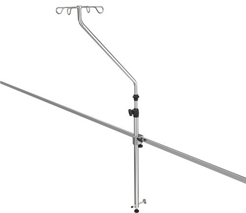 Schienenmontierter Infusionsständer - Sostel - 4 Haken / Edelstahl