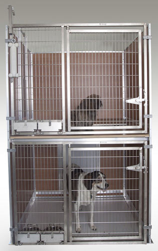 Tierkäfig für Hunde - Tri-Kennel  - Mason - 3 Abteile / Edelstahl