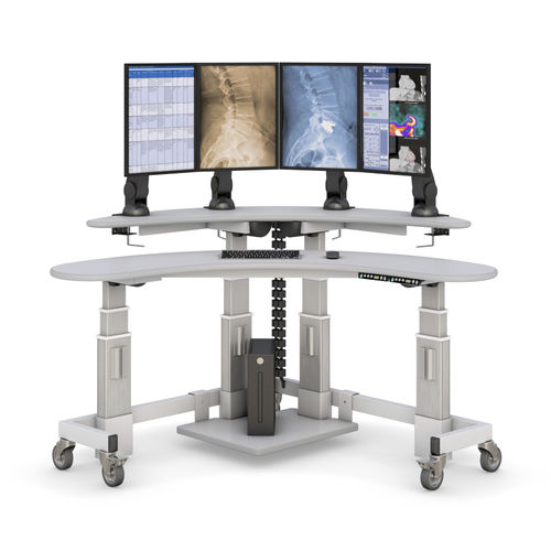 Medizinisch Computer-Arbeitsplatz - BDTC6464 - AFC Industries - für Radiologie / höhenverstellbar / mobil