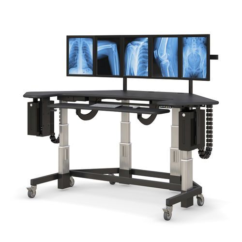 Medizinisch Computer-Arbeitsplatz - STC9448_5M - AFC Industries - für Radiologie / höhenverstellbar / mobil