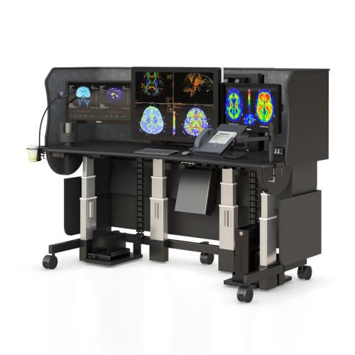 Medizinisch Computer-Arbeitsplatz - WS8434_B_W/O_EC - AFC Industries - für Radiologie / höhenverstellbar / mobil