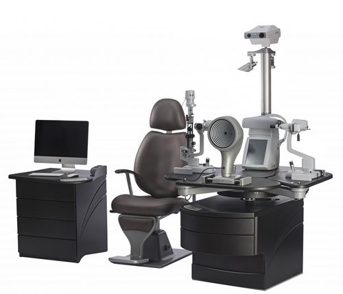 Ophthalmische Arbeitsstation - VINTAGE - CSO - Costruzione Strumenti Oftalmici - mit Stuhl / mit Licht / mit Monitor