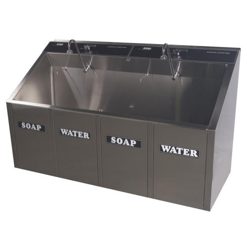 Waschbecken für OP / 2 Arbeitsplätze - 1-32AS - Continental Metal Products - Edelstahl / Kniebedienung