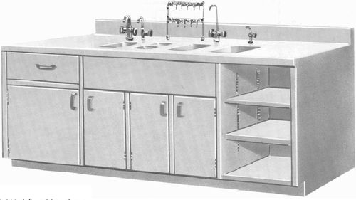 Krankenhausschrank - Base  - Continental Metal Products - mit Tür / mit Schublade / mit Waschbecken