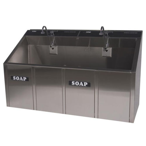 Waschbecken für OP / 2 Arbeitsplätze - 1-32E - Continental Metal Products - Edelstahl / Kniebedienung / elektronische Steuerung