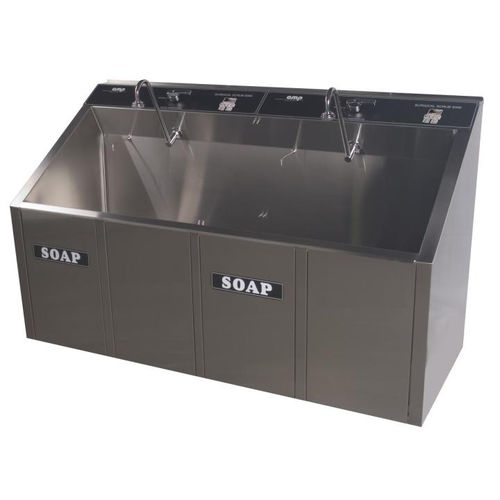 Waschbecken für OP / 2 Arbeitsplätze - 1-32A  - Continental Metal Products - Edelstahl / Kniebedienung