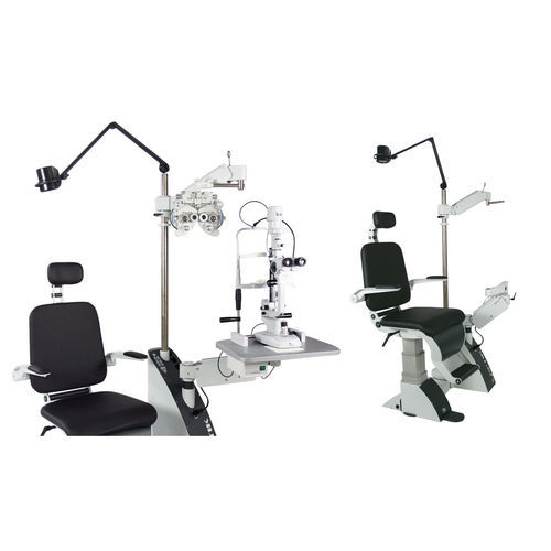 Ophthalmische Arbeitsstation - 1000 COMBO - S4OPTIK - mit Stuhl / mit Fußstütze / kompakt