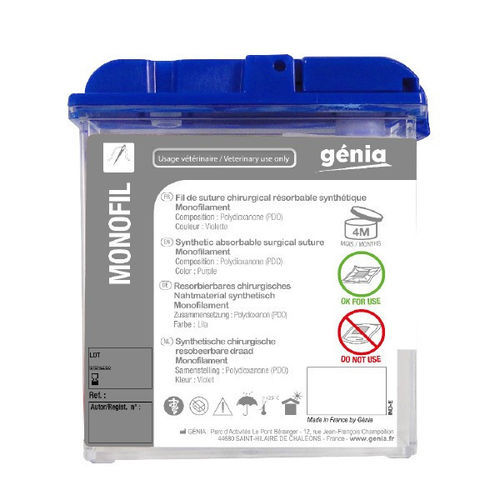 Resorbierbarer Nähfaden - MONOFIL - Génia - Veterinärchirurgie / 2 / 4-0