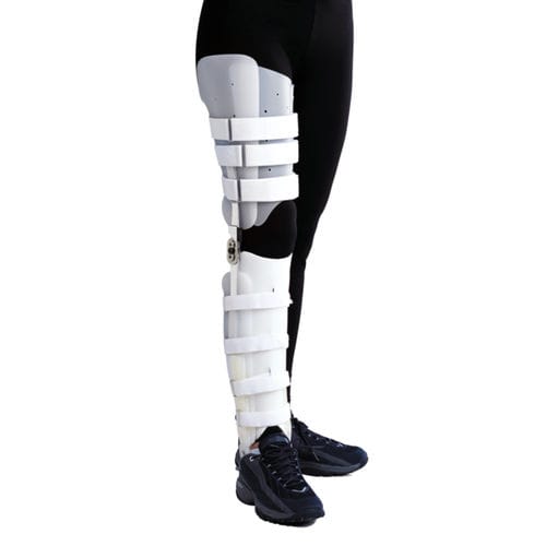 Knie-, Knöchel- und Fußorthese - ORLANDO® KAFO - Orthomerica - mit Gelenk / maßgefertigt