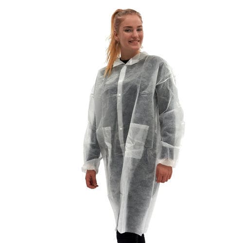 Unisex-Besucherkittel - VC-L - Romed Holland - L / Vlies / weiß