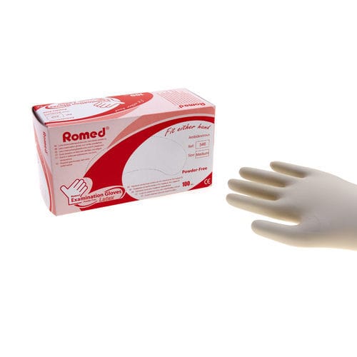 Latexhandschuh - 336 - Romed Holland - für Untersuchungen / puderfrei / unsteril