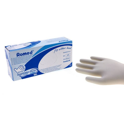 Latexhandschuh - 345 - Romed Holland - für Untersuchungen / unsteril / M