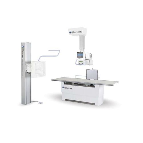 Digitales Röntgensystem - OMNERA® 400T - Canon Medical System U.S.A - für multifunktionale Röntgenaufnahmen / mit bodenstehendem Bucky / mit Schwenkarm-Säulen