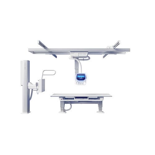 Digitales Röntgensystem - OMNERA® 500A - Canon Medical System U.S.A - für multifunktionale Röntgenaufnahmen / mit bodenstehendem Bucky / mit Schwenkarm-Säulen