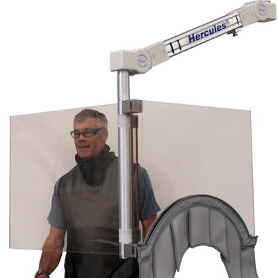 Röntgenstrahlen-Strahlenschutzschild - The Barricade™ - AADCO Medical - deckenmontiert / 0.50 mm