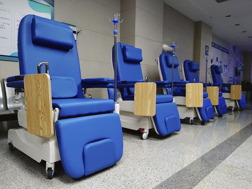 Elektrischer Blutentnahmesessel - PY-YD-310 - Nanning Passion Medical Equipment - dreiteilig / auf Rollen / höhenverstellbar