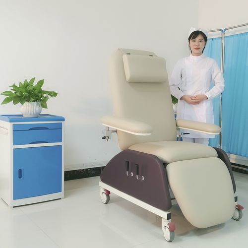 Manueller Blutentnahmesessel - PY-YS  - Nanning Passion Medical Equipment - dreiteilig / mit Fußstütze / auf Rollen