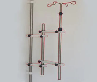 Wandmontierter Infusionsständer - Koncare medical Technologie - 4 Haken / Edelstahl