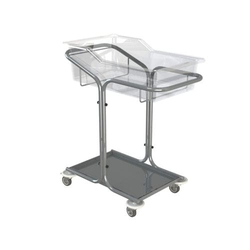 Wiege für Krankenhäuser / mit fester Höhe - 10.MC.7101 - JMS Healthcare Furniture - auf Rollen / mit Stauraum / Edelstahl