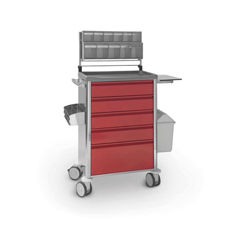 Wagen für Anästhesie - 10.CR.1589.I - JMS Healthcare Furniture - Mehrzweck / Edelstahl / 5 Schubladen