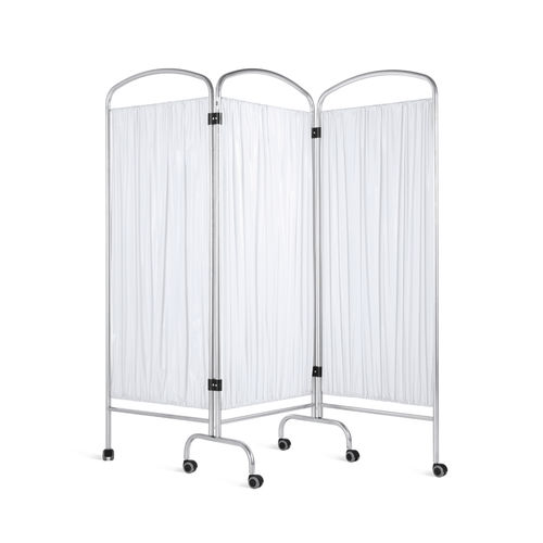 Zusammenklappbarer Medizinischer Bettschirm - 10.BI.1214 - JMS Healthcare Furniture - auf Rollen / 3 Flügel / Vorhang