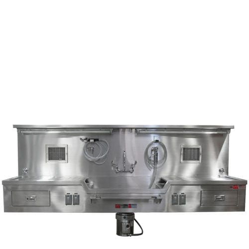 Spüle für Autopsie - 1036-10 - Mortech Manufacturing - 1 Station / Edelstahl / wandmontiert