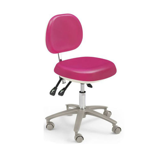 Hocker für Arztpraxis - GD-DTS07 - Foshan Gladent Medical Instrument Co.,Ltd - höhenverstellbar / mit Rückenlehne / auf Rollen