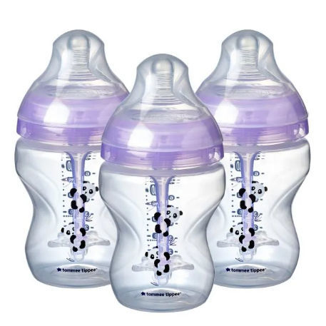 Silikon-Babyflasche - Purple Pandas - tommee tippee