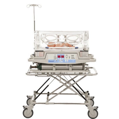 Neugeboreneninkubator für Transport - A 3158 - Advanced Instrumentations - auf Rollen / höhenverstellbarer / mit 4 Fenstern für Zugang zum Baby