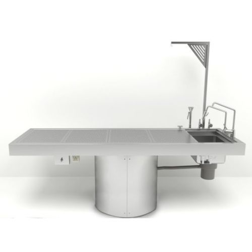 Tisch für Autopsie - ATPTABLE-F - Hiplaas - drehbar / Edelstahl / mit Waschbecken