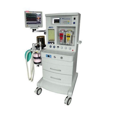 Anästhesiearbeitsplatz auf Wagen - Life Support Systems - Atmungsmonitoring / mit System zur Ableitung von Anästhesiegasen