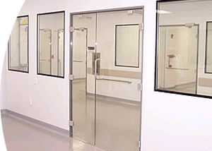 Tür für Reinraum - ClearSphere - Schiebe / Glas