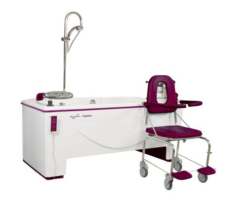 Elektrische Pflegebadewanne - CAPRICE - FRANCE REVAL - höhenverstellbar / mit- Wannensitz