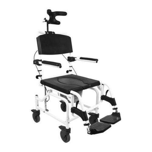 Duschstuhl mit hoher Rückenlehne - 302024 - Mobilex A/S  - mit Armlehnen / auf Rollen / mit Fußstütze