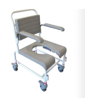 Duschstuhl mit Armlehnen - M2 SMALL - HMN - auf Rollen / Toilette / mit Rückenlehne