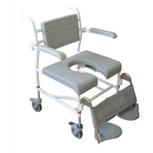 Duschstuhl mit Armlehnen - M2 - HMN - mit Rückenlehne / auf Rollen / Toilette