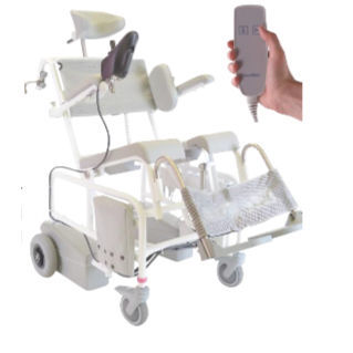 Duschstuhl mit Armlehnen - M2 EL-TIP - HMN - auf Rollen / mit Fußstütze / Toilette