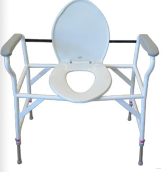 Toilettensitzerhöhung mit Armlehnen - 610016 - HMN - höhenverstellbar / für Übergewichtige / mit Deckel