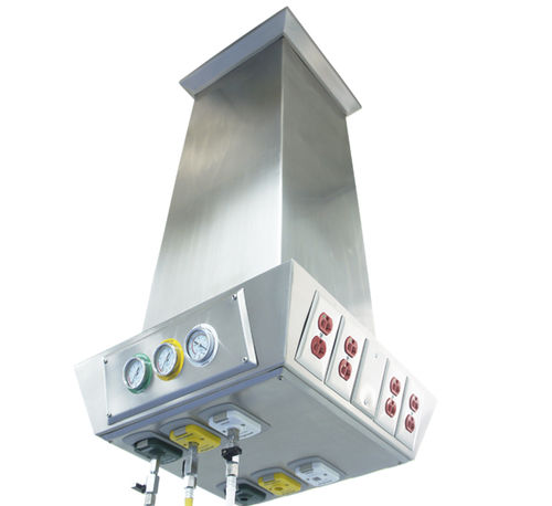Deckenmontierter Verteilersäule - Arigmed - für Intensivpflege / mit Einfacharm / stationär