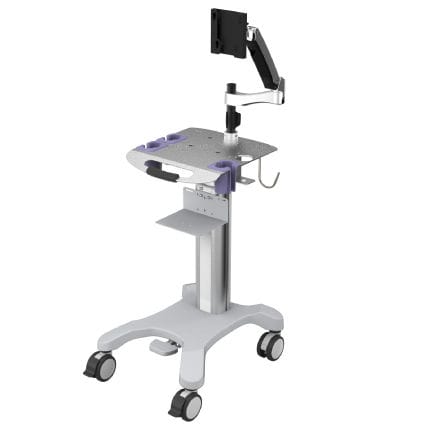 Medizinischer Wagen - UC-ML01 - Rollsys - für Ultraschallgeräte / anodisiertes Aluminium / 1 Regalbrett