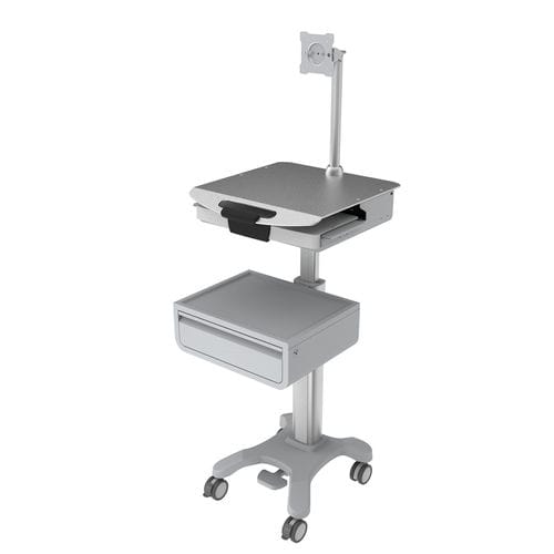 Höhenverstellbarer-Computerwagen - BAA-001T - Rollsys - mit Schublade