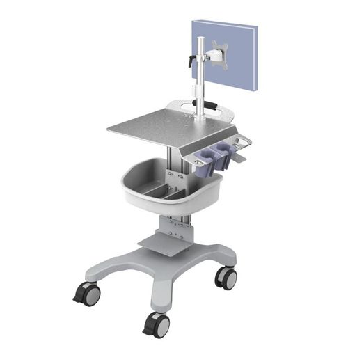 Wagen für Ultraschallgeräte - UC-UF-760AG - Rollsys - medizinisch / anodisiertes Aluminium / mit Auffangwanne