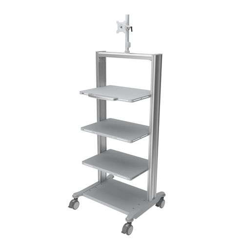 Medizinischer Wagen - PE-A001M - Rollsys - für Endoskope / Aluminium / Metall