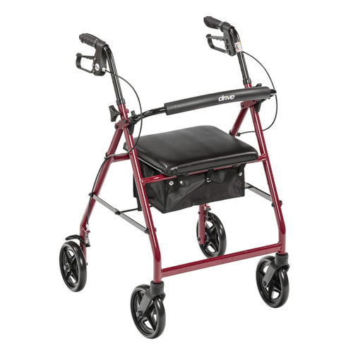 Rollator mit 4 Rädern - R728BL - Drive DeVilbiss USA - Aluminiumrahmen / mit Sitz / höhenverstellbar